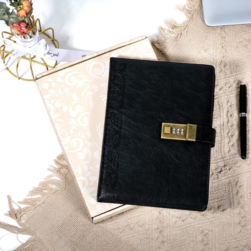 Vintage Diary with Lock, 256 Pages Leather Diary with Lock
