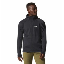 Mountain Hardwear Men's Polartec Power Grid Full Zip Hoody, Black, Large