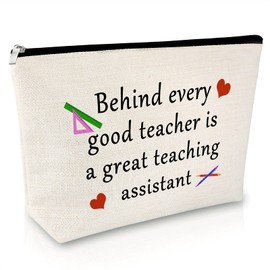 Teaching Assistant Gift Makeup Bag Thank You Gift for Women Birthday Gift for Her Teacher End of Term Teacher Gift Cosmetic Bag Retirement Gift for Teacher Christmas Gift Travel Cosmetic Pouch