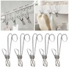 15xStainless Steel Clothes Pegs Hooks Long Tail Clip Hanging Clips