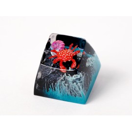 OTAKU KRAFT Crab Midnight Tide Background Ocean Keycap Custom Keyboard Key caps Cute Keycap Artisan Keycaps Aesthetic Key Cap Ocean Gifts Cherry MX Mechanical Keyboard SA Profile 1U