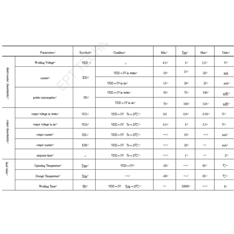 EPTTECH D1CS-D Capacitive Water Tank Level Sensor Come with 500mm