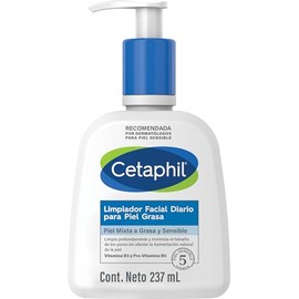 CETAPHIL Limpiador Facial Diario Para Piel Grasa 1 pz 237 ml Limpia Profundamente Recomendada por Dermatlogos para Piel Sensible                      