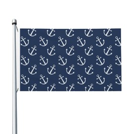 Abucaky Navy Nautical Anchors Flag 3x5 Ft Decorative Banner Durable Polyester Flag For Home Outdoor Indoor
