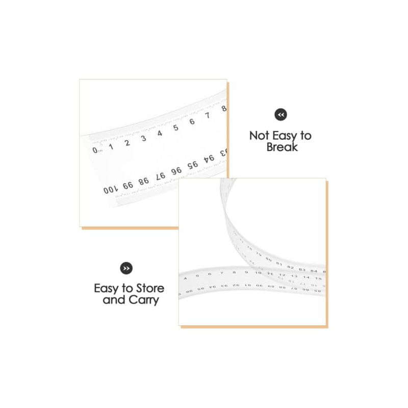Cinta Métrica Flexible Transparente 1m Precisión 0.1mm Doble Cara