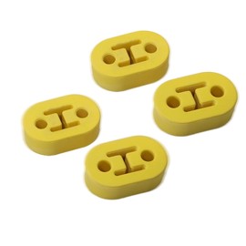 I33T Rubber Exhaust Hangers,Universal Exhaust Hanger with 2 Holes Adjustable Muffler Hangers Automotive Replacement Exhaust Hangers (Yellow, 4Pack)
