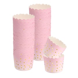 sourcing map 50pcs Cupcake Wrappers for Wedding, Paper Baking Cups, and Muffins Liners for Birthday Wedding Party Supplies Pink