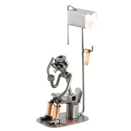 Steelman24 I Nuts and bolts sculpture Loo Man With Mobile With Personal Engraving I Handmade ornaments I I Metal figurine