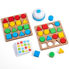 shape matching game wooden puzzle shape and color recognition puzzle wooden toys table games building blocks early childhood educational toys montessori toys party games boys girls puzzle toys gifts