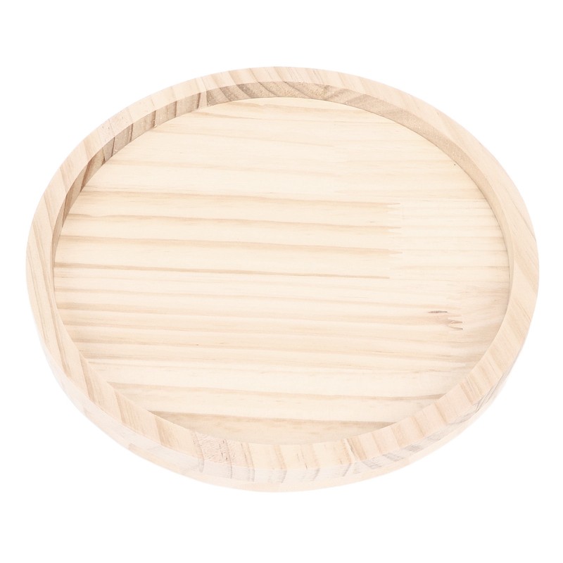 Clip On Tray Natural Bamboo 9.8in Round Home Couch Sofa