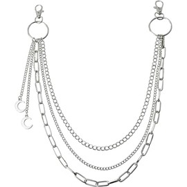 Pant Chains Emo-style Accessories with Gothic Moon Multi-layer Wallet Chain Belts Belt Chains Gothic Body Chain Gifts for Men,Goth Punk Accessories Pant Chains And belt chains gothic