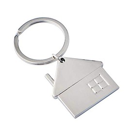 IKAAR Key Cahin Cute Cartoon House with Window keychain Mental Keyring for Men and Women Gift Silver