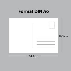 Betterpress Pack of 50 DIN A6 blank postcards for self-design, postcard made of white cardboard, postcards for printing, painting, crafts, drawing, printing yourself