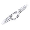 Peach Bomb Silver Bangle For Women with Knot Open Bracelet