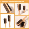 Flyanzebi Double Sided Boar Bristle Hair Brush Set, 2Pcs Detangling