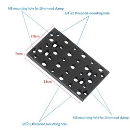 DINESK Multi-Purpose Switching Plate for Rail Block Dovetail Camera Cheese Plate with 1/4" and 3/8" Thread for SLR Cameras
