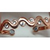 Unbranded Magnetic Copper Bracelet Wavy Design W/ Crystals & Magnets