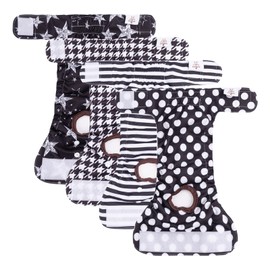 CuteBone Washable Female Dog Diapers 4 Pack Reusable Doggie Heat Diapers for Period FMG01XS