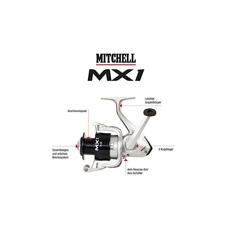 Mitchell MX1 Spinning Reel - Lightweight Graphite Shell Aluminium Spool