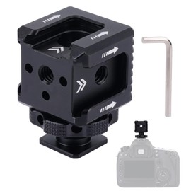 BOXOB Cold Shoe Mount Adapter mit Sechskantschlüssel, Aluminiumlegierung Dreifach Cold Shoe Mount Kamera Verlängerung Halterung Kompatibel mit Nikon Sony DSLR/SLR