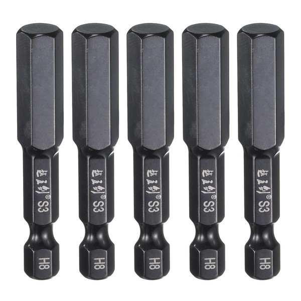 HARFINGTON 5pcs Hex Head Wrench Drill Bit 8mm(H8) Metric 1/4"