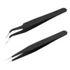 2-Piece Precision Tweezers Esd Tweezers Set Electronic Soldering Accessories Eyelash