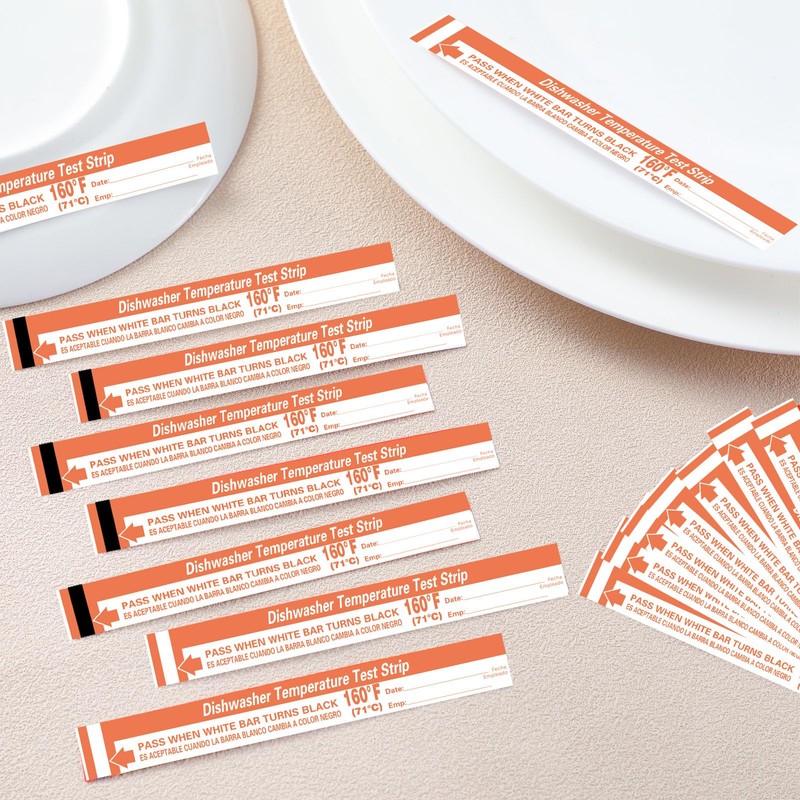 Relaxweex 25 Pcs Dishwasher Temperature Strips Dishwasher 160° F Temp