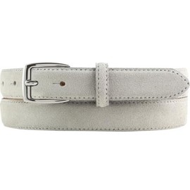 BELTINGER Italian Suede Belt 25mm Wide Ladies Ladies Ladies Belt Trouser Belt Suede Buckle Silver, Light grey, silver