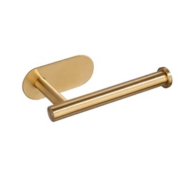 XUJIAHE Gold Toilet Paper Holder, Stainless Steel Wall Mounted Bathroom Tissue Holder - No Drill Installation, Space Saving Design for Home, Apartment, Hotel, RV