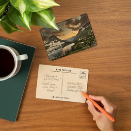 Glacier National Park, Montana, Hidden Lake and Bearhat Mountain (4x6 Birch Wood Postcards, 2-Pack Stationary, Rustic Home Wall Decor)