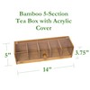 Lipper International 8187 Bamboo Wood and Acrylic Tea Box with