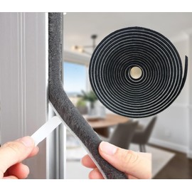 NNICEHTS 33ft Weather Stripping Brush for Sliding Windows/Doors Frame Side,Pile Self Adhesive Weatherstrip Seal Strip Sealer Draft Stoppers(33ft 0.35''Wide x 0.6''Thick, Black)