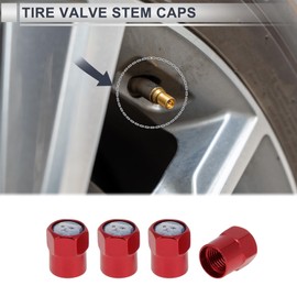 RATCHROLL 4 Pcs Tire Valve Stem Caps Stylish 8x13mm Tyre Valve Dust Covers Cute Cat Pattern Red Aluminum Alloy Epoxy Resin