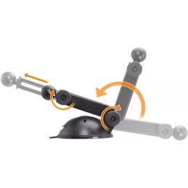 iBOLT Tabdock Slim Suction Cup Extender -Holder /Mount for Your Windshield , Das