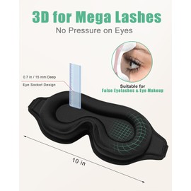 Máscara de dormir 3D BeeVines, máscaras opacas para dormir (paquete de 2)