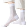 FQZMQBQ Men's Summer Business Socks, Black, White, Mesh, Solid, Thin,