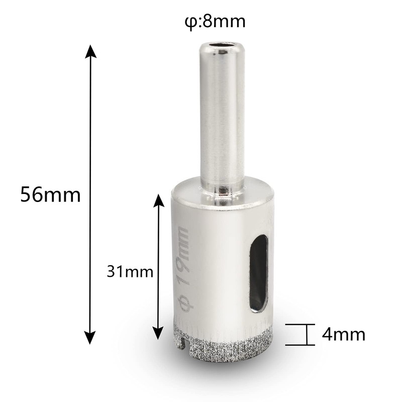 2 Pcs 3/4" Diamond Drill Bits Glass Hole Saw Drill