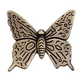 5Pcs Vintage Butterfly Cupboard Door Knobs Cabinet Handles Furniture Chest Drawer Pull 43mm Antique Bronze