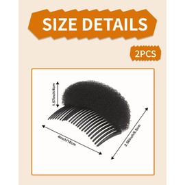 KGDUYC Pack of 2 Fluffy Hair Clip, Hair Cushion, Bump It Up Volume Hair, Hair Bump Up Comb Clip, Sponge Hair Shaper Comb, Updo Volume Cushion, Sponge Bun Hair Pad Accessories - White