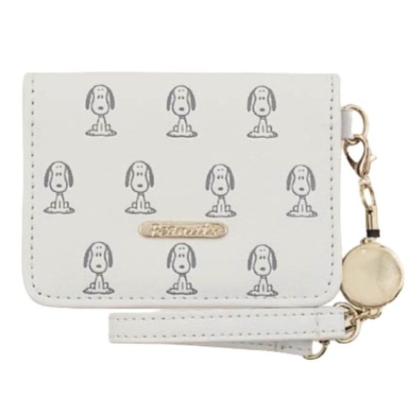 Marimo Craft SPQQ-042 Snoopy Open Pass Case, Gray, Embossed Body