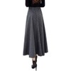 IDEALSANXUN Women’s Fall/Winter High Waist Plaid Slim A-line Long Skirt,