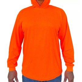 TuGlow Hoodie Orange  High Visibility Shirt  / Air Cooling Flow  w/ UV Protection - 2X