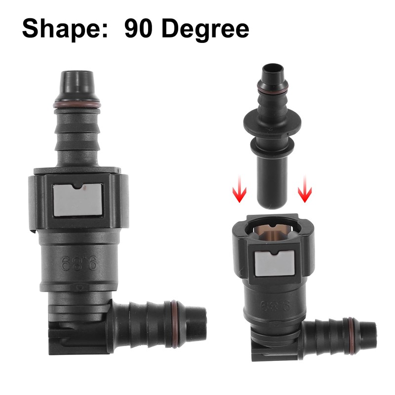 X AUTOHAUX 9.89mm SAE to 10.5mm 90 Degree Fuel Line