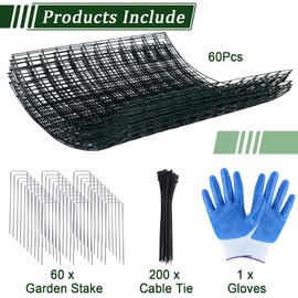 20 Pack Plant Cages for Outdoor Plants, 60pcs Pre-Bent Metal Mesh, 12.1" Dia X 14" H Wire Garden Plant Protector Cloches to Keep Squirrels and Chicken Out and Protection Vegetables Flowers Shrubs