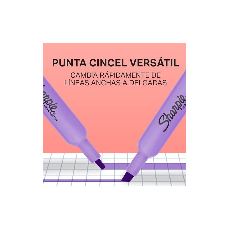 Sharpie® Tank Resaltador/Marcador de Texto, Punta Cincel/Biselada, Surtidos, 4 Piezas,