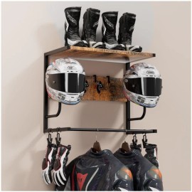 OMISRUIS Motorcycle Helmet Holder Wall Mounted Helmet Holder Wall Mount with Helmet Rack