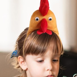 2 Chick Hair Bands 3D Masquerade Chicken Hair Hoop Party Hair Decor Easter Performance Headpiece
