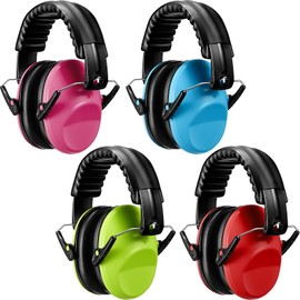 4 Pack Kids Ear Protection Earmuffs Hearing Adjustable for Noise Reduction for Toddlers 27NRR Noise Cancelling Earmuffs (Pink, Green, Blue, Red)