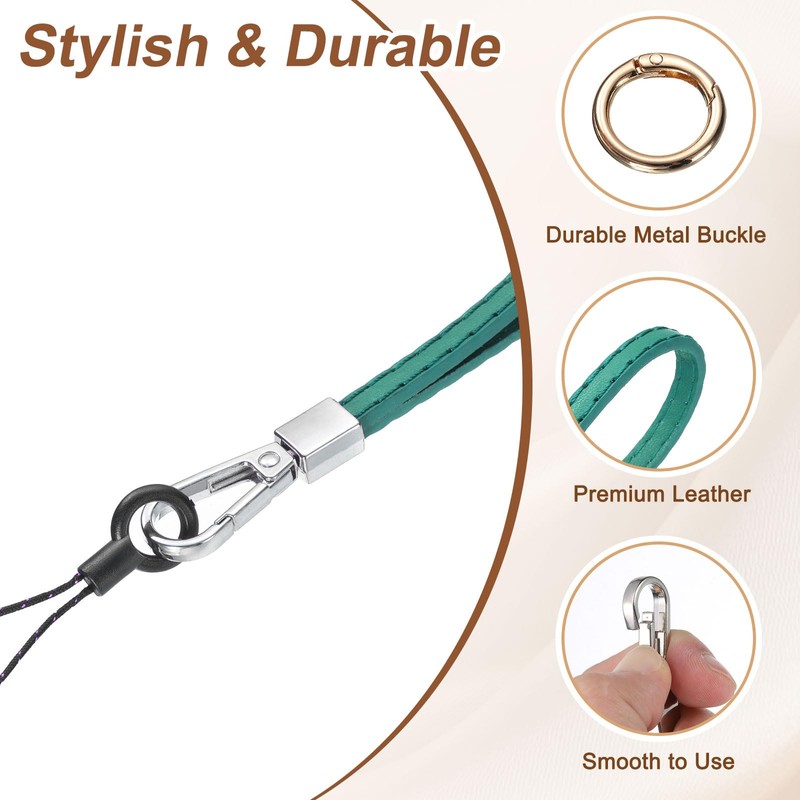 sourcing map Smooth Leather Wristlet Strap, Prevent Drop Wrist Lanyard