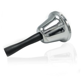 OFKPO Hand Reception Desk Metal Bell, Hand Service Calling Bell-Sliver (7.5 * 13cm)